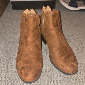 New Directions Tan Ankle Booties